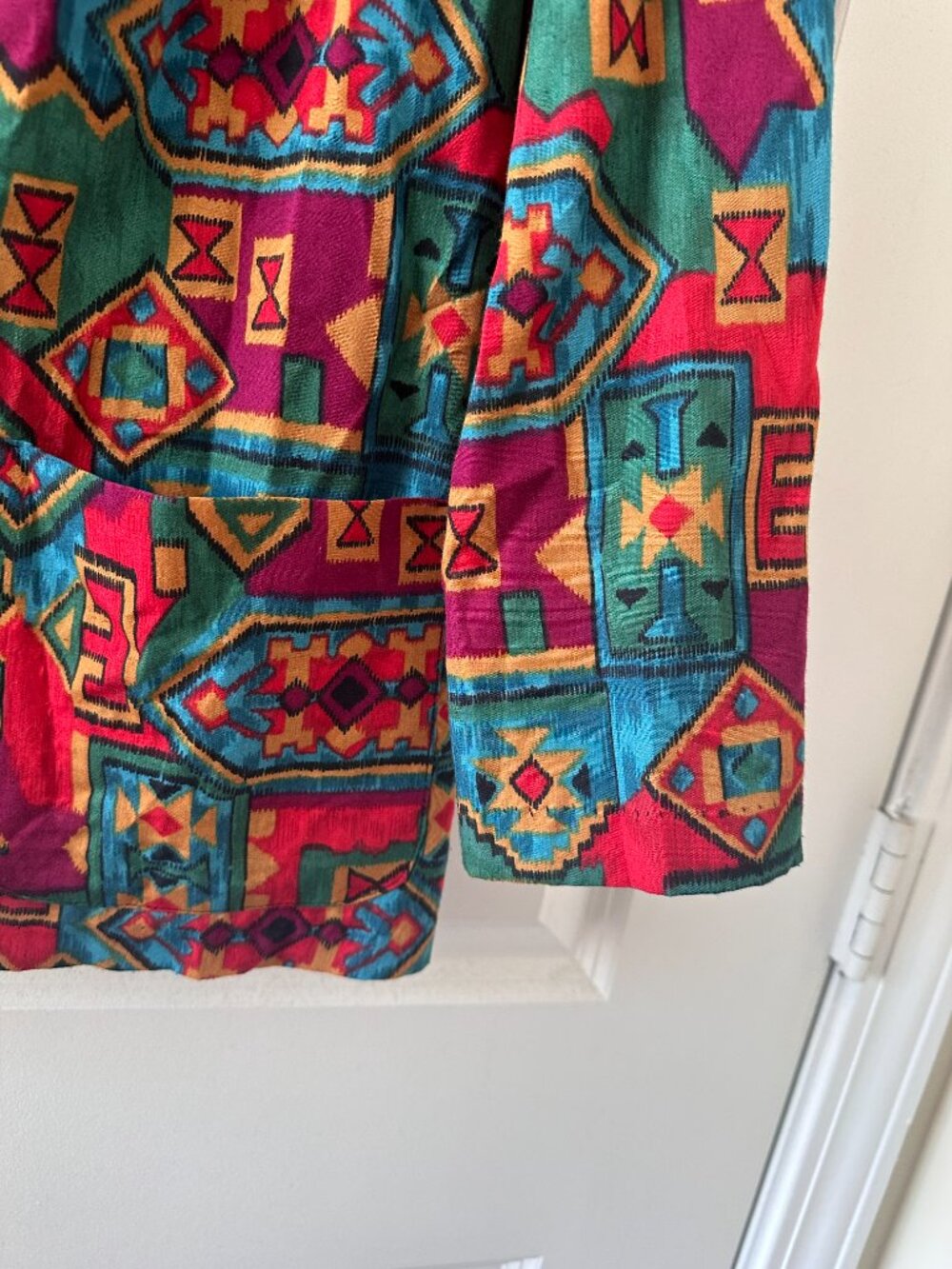 Vintage 80s Katie Brooke Colorful Soutwestern Geometric Blazer Women's Sz Large - Picture 7 of 12